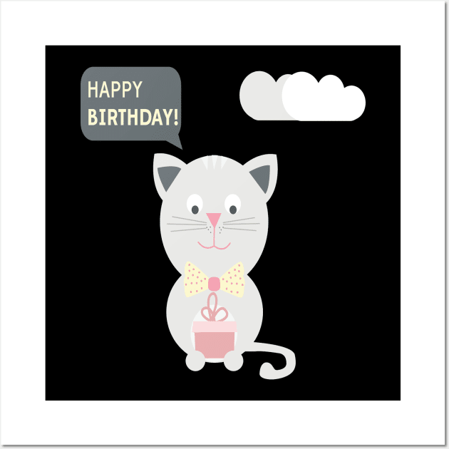 Happy Birthday Funny Cats Wall Art by karascom